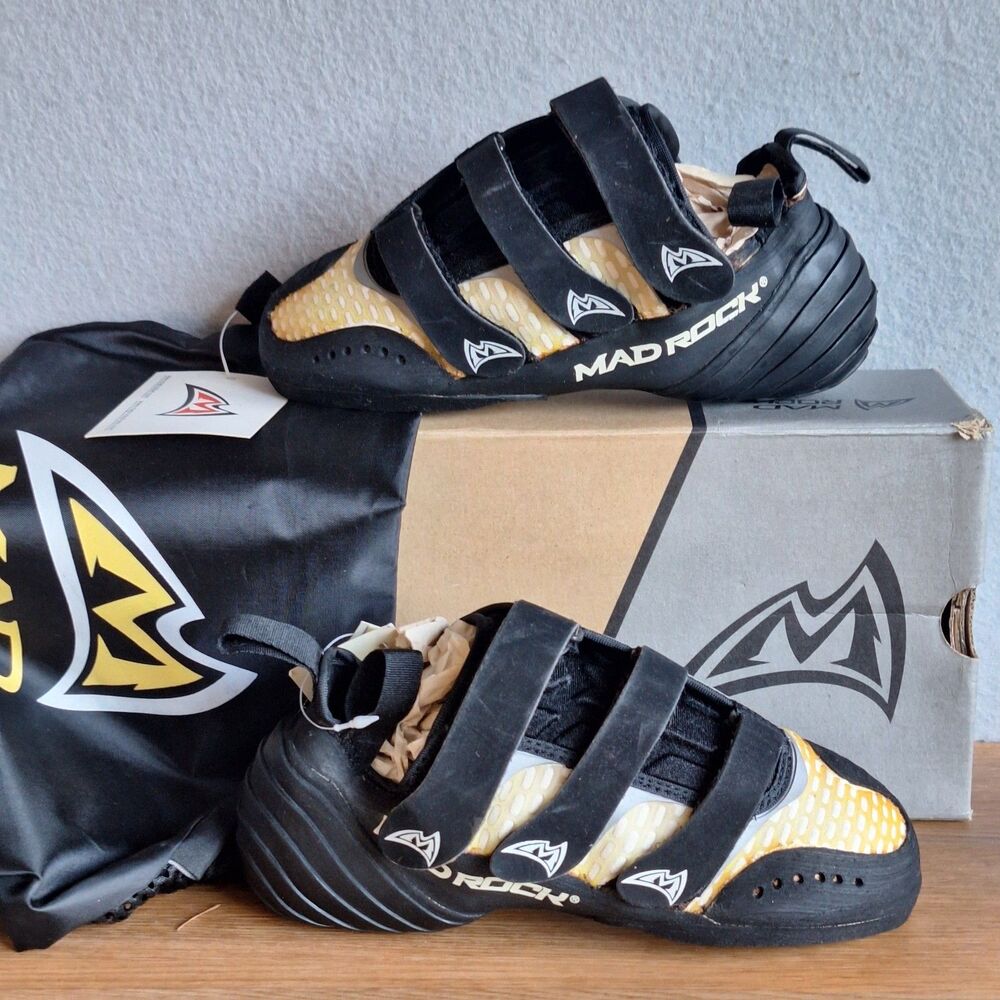 Mad Rock Loco Climbing Shoes Men’s 8.5 EU 41.5 Yellow NIB w/ Bag  New